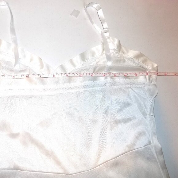 Vintage FIGURFIT Indera SILKY 38 White Nylon Slip Lace Trim JCPenney 70s 80s - Picture 7 of 9